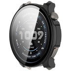 Wisely Shine Protective Slim Bumper Tempered Glass Case Cover for Amazfit Balance 46mm – Luxury Black, Shockproof 360° Protection