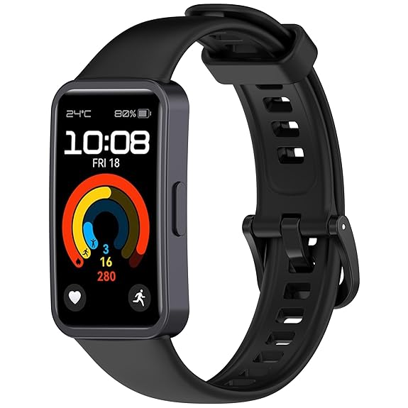 Wisely Adjustable Silicone Replacement Strap for Huawei Band 10/9/8 – Soft, Sporty & Durable