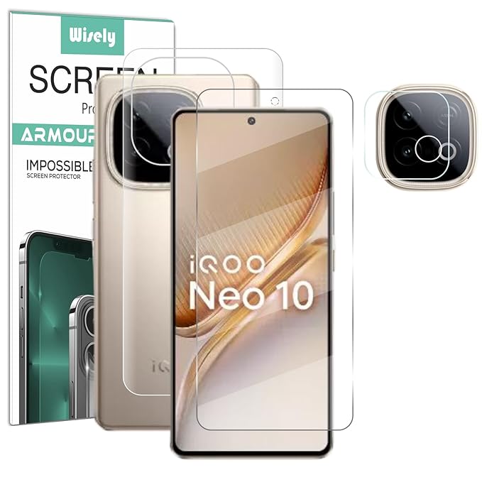 3-in-1 Nano Glass Screen Protector with Front, Back & Camera Guard for iQOO Neo 10