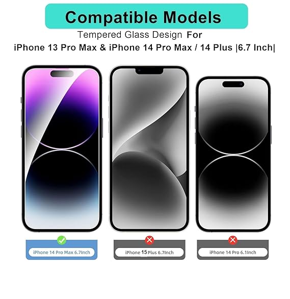 Tempered Glass for Apple iPhone 13 Pro Max & iPhone 14 Pro Max / 14 Plus (6.7-Inch) | 9H Hardness | HD Clear | Scratch Resistant