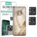 Screen Guard Combo for Motorola Edge 50 Pro 5G | 2pc Camera Lens Protector + Front Flexible Nano Glass Screen Guard