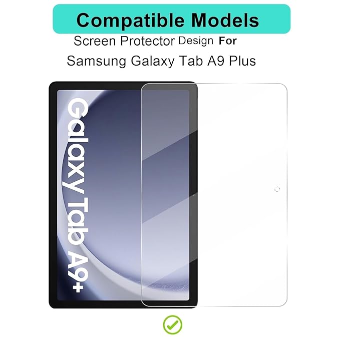 Wisely Premium Tempered Glass Screen Protector for Samsung Galaxy Tab A9 Plus / A9+ [SM-X210/X216] – 11 inch Tablet Guard, 9H Hardness, Scratch Resistant, HD Clear & Bubble-Free