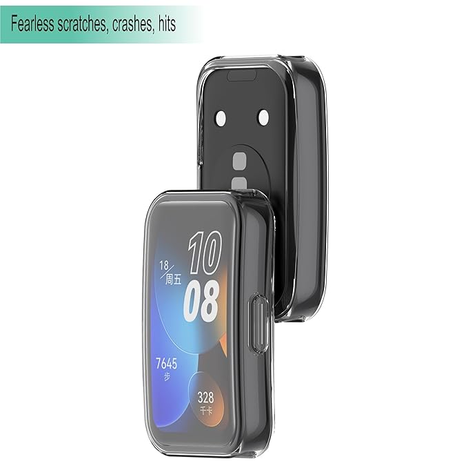 Wisely Protective Case Cover for Huawei Band 10/9/8 Smartwatch – Soft TPU, Full Screen Protector, Anti-Scratch, Shock-Absorbing, Transparent Slim Fit