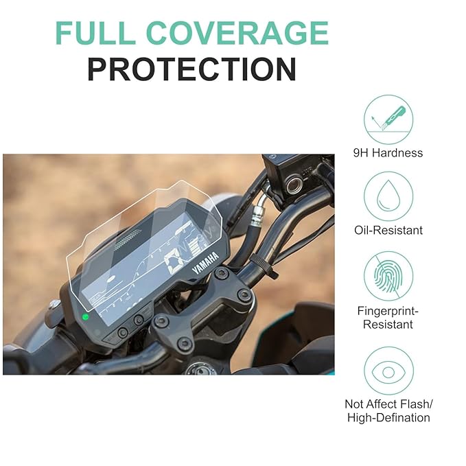 Wisely HD Clear Speedometer Screen Guard for Yamaha R15 V3 / MT-15 / FZS-FI V4 (2024) – Scratch-Resistant Instrument Cluster Protector