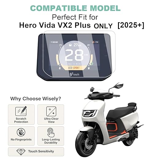 Screen Guard for Hero Vida VX2 Plus 2025 – TFT Digital Meter Protector