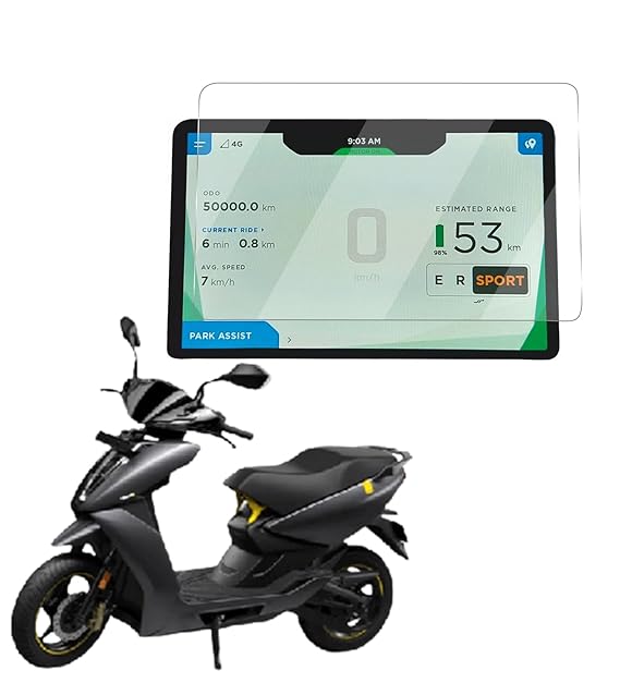 Wisely Screen Guard Protector for Ather 450x / 450 Plus EV Scooter 7-Inch Display – 9H Hardness, HD Clear, Full Edge-to-Edge Cover, Easy Install Kit