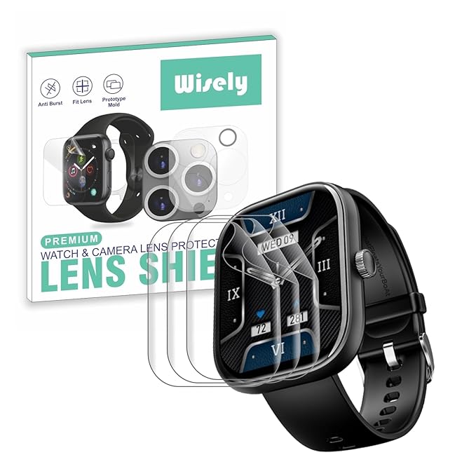 Wisely | 3pcs | Screen Guard Protector for Boat Wave Sigma Smartwatch 2.01" – HD Clear, Full Edge-to-Edge Cover, Scratch Resistant, Bubble Free