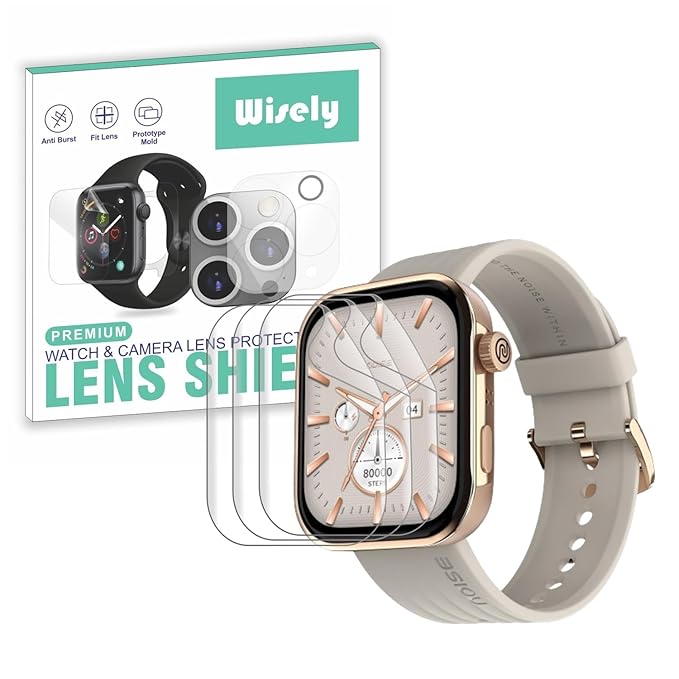 Wisely Premium |Pack of 3| Screen Guard Protector for Noise ColorFit Pro 5 Smartwatch (1.85") – 9H Scratch Resistant, HD Clear, Bubble-Free, Edge-to-Edge Full Cover