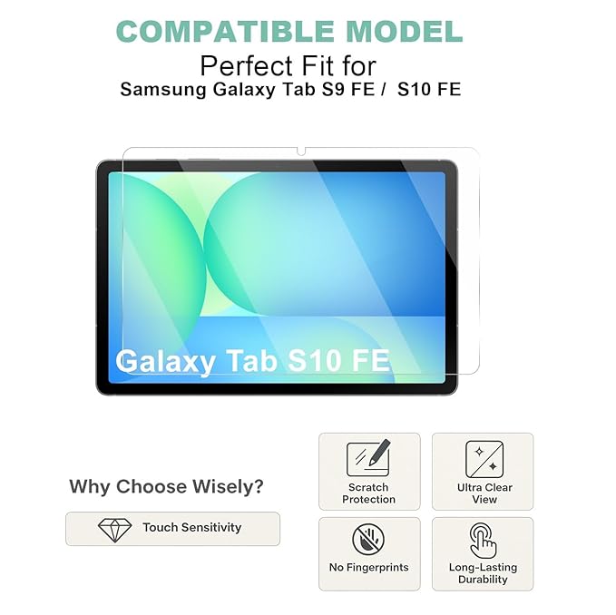 Tempered Glass for Samsung Galaxy Tab S10 FE / S9 FE (10.9") & S9 / S8 / S7 (11")