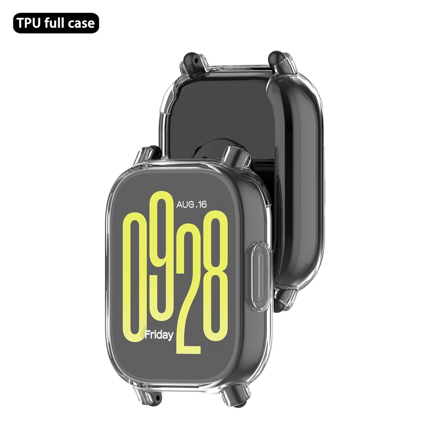 Wisely Protective Case Cover for Redmi Watch 5 Lite – Transparent Soft TPU, HD Clear Full Screen Protector, Anti-Scratch, Shock Absorbent