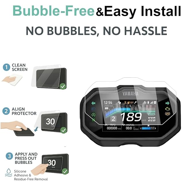 Screen Guard for Yamaha FZ-S Fi Hybrid 2025 TFT Digital Meter – 9H HD Clear, Full Edge-to-Edge Cover