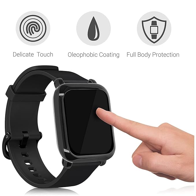 Protective Case Cover Compatible For Amaz fit Bip 6 SmartWatch Full Screen Protector Soft Case HD Clear