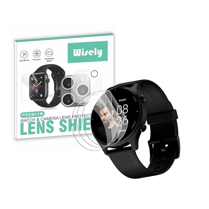 Wisely 3pcs Screen Guard Protector for NoiseFit Twist Smartwatch – Full Coverage, HD Clear, Anti-Scratch, Easy Installation