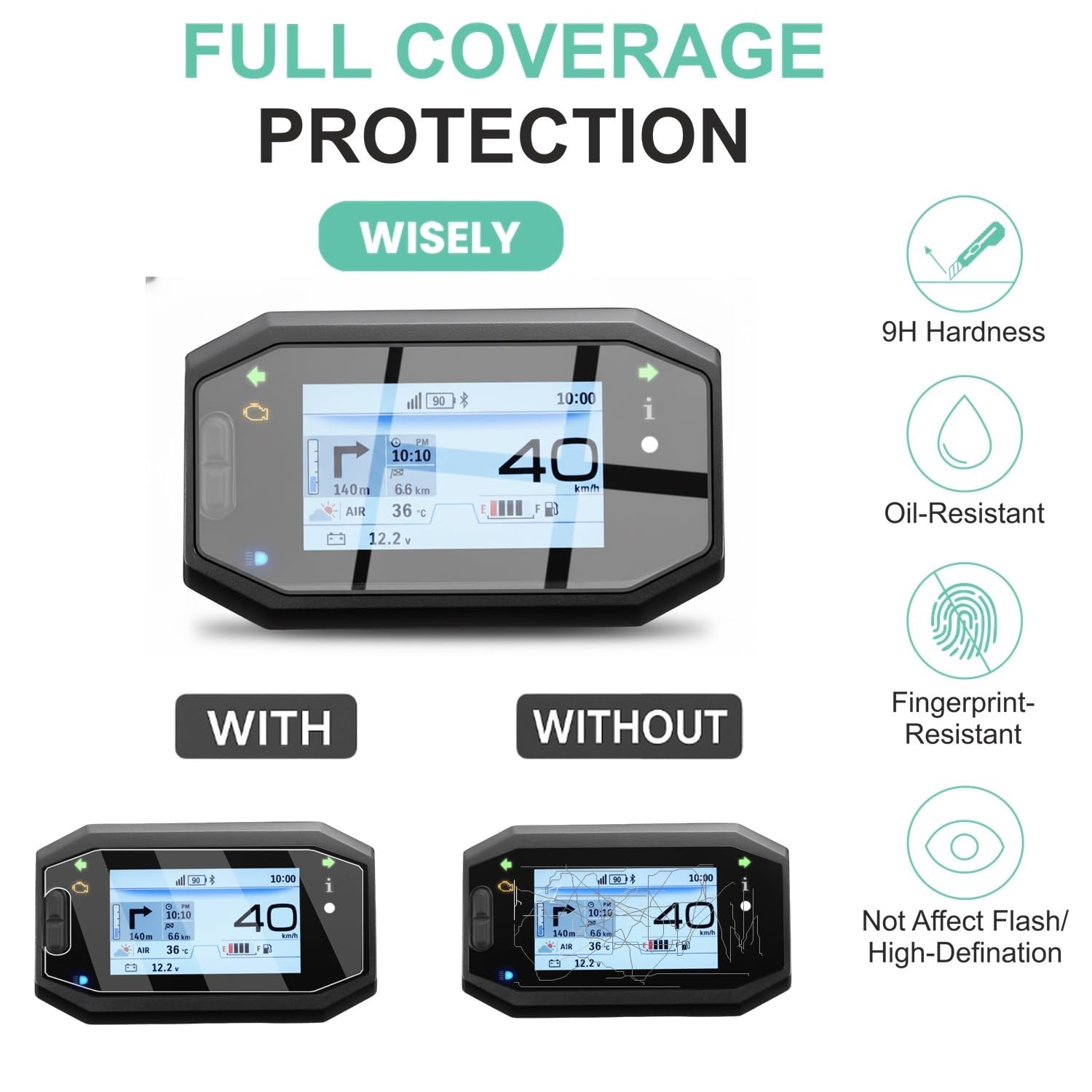 Wisely Premium Screen Guard for SUZUKI ACCESS 125 Ride Connect TFT Display Model (2025) Scooter - Digital Meter Protector