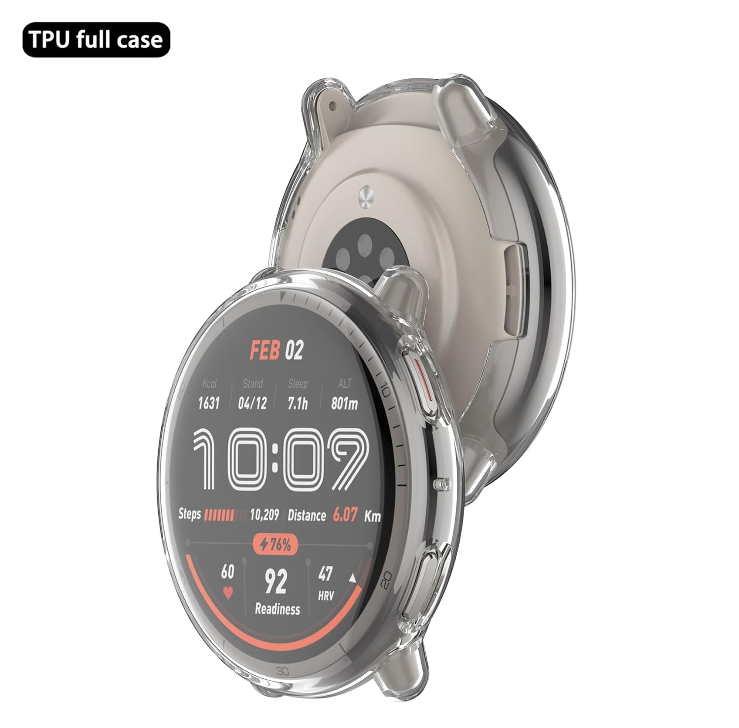 Wisely Protective Case Cover for Amazfit Active 2 44mm – Transparent Soft TPU Full Screen Protector