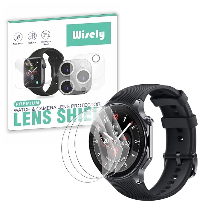 Wisely |3pcs| Premium Screen Guard Protector for OnePlus Watch 2 Smartwatch 1.43" – HD Clear, Anti-Scratch, Full Coverage TPU Film with Easy Installation Kit