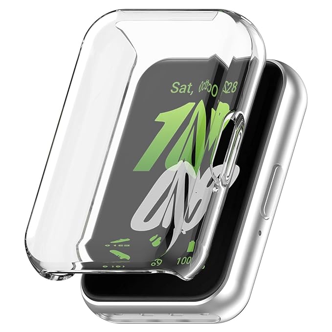 Wisely Soft TPU Protective Case with HD Screen Protector for Samsung Galaxy Fit 3 – Full-Edge Shockproof Cover (Transparent)