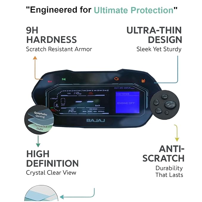 Screen Guard for Bajaj Pulsar NS400Z (2024) | TFT Display Digital Meter Protector | Pack of 2