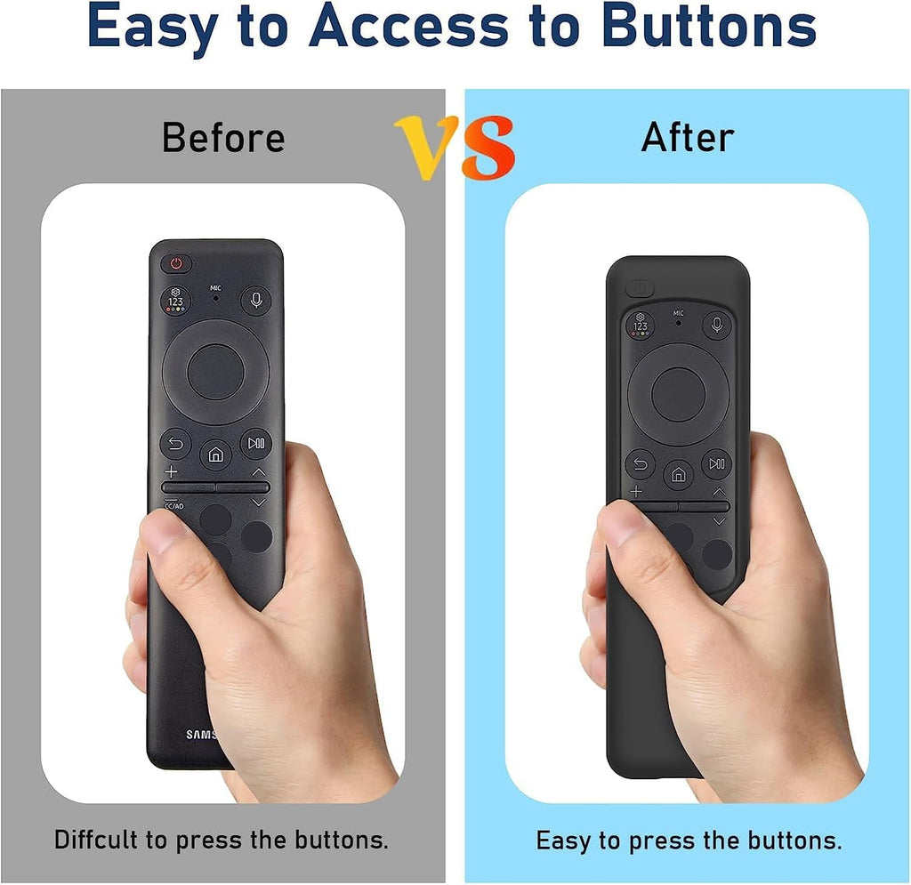 Silicone TV Remote Cover Case Compatible with Samsung Smart TV Remote 2023 BN59-01432G BN59-01432A BN59-01432J BN59-01432 Washable Case with Loop - Black [Remote NOT Included]