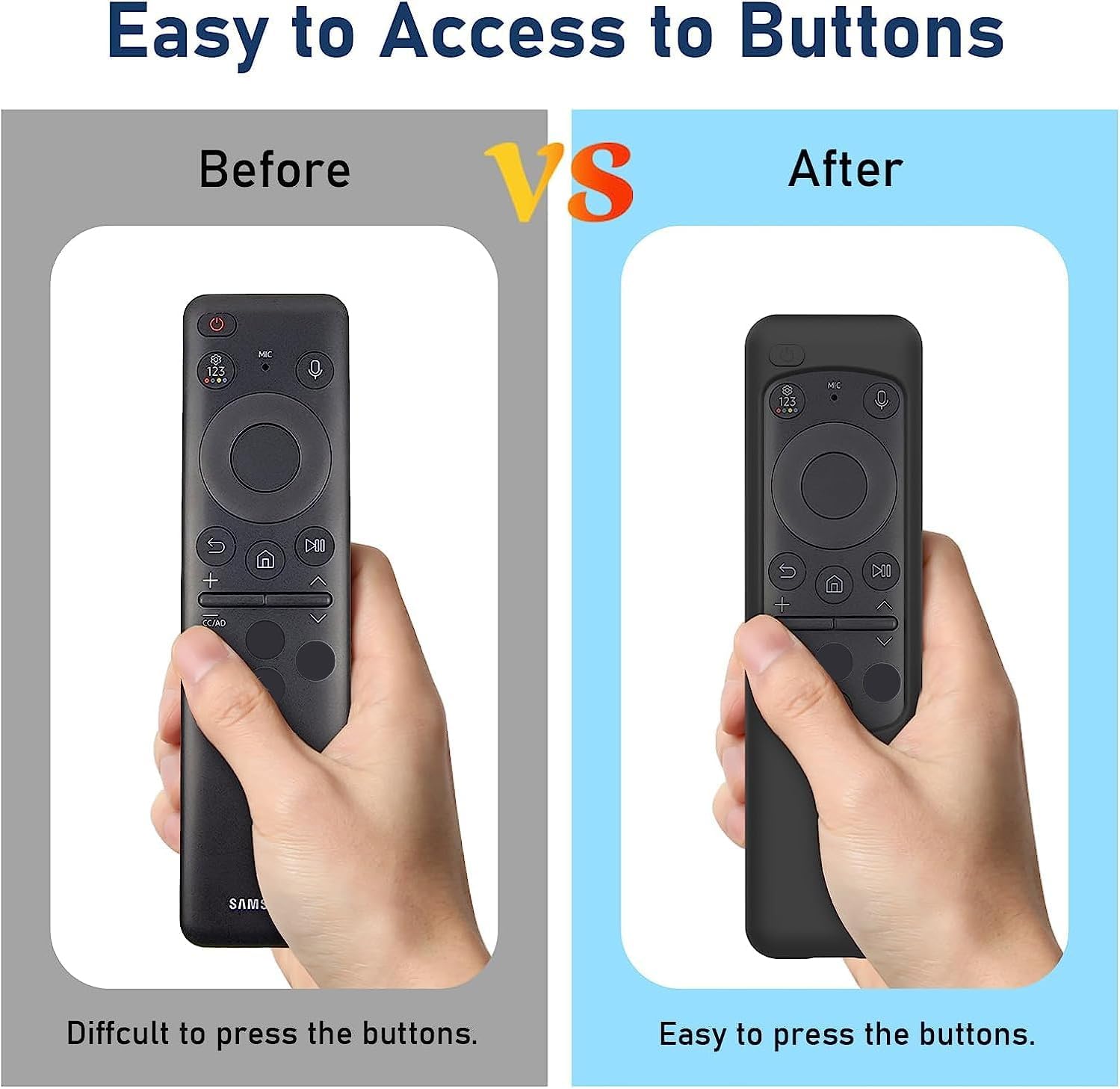 Silicone TV Remote Cover Case Compatible with Samsung Smart TV Remote 2023 BN59-01432G BN59-01432A BN59-01432J BN59-01432 Washable Case with Loop - Black [Remote NOT Included]