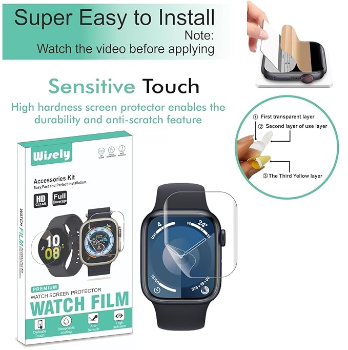 Screen Guard Protector for Apple Watch 41mm (Series 9 / Series 8 / Series 7)