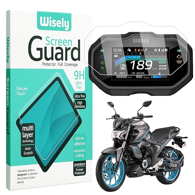 Screen Guard for Yamaha FZ-S Fi Hybrid 2025 TFT Digital Meter – 9H HD Clear, Full Edge-to-Edge Cover