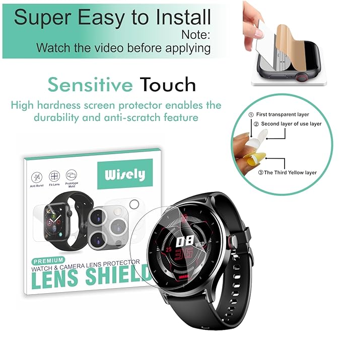 Screen Guard Protector for Boat Lunar Vista Smartwatch (1.52") - Pack of 3