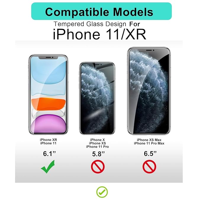 Tempered Glass for Apple iPhone XR / iPhone 11 (6.1-Inch) | 9H Hardness | HD Clear | Scratch Resistant | Easy Installation Kit