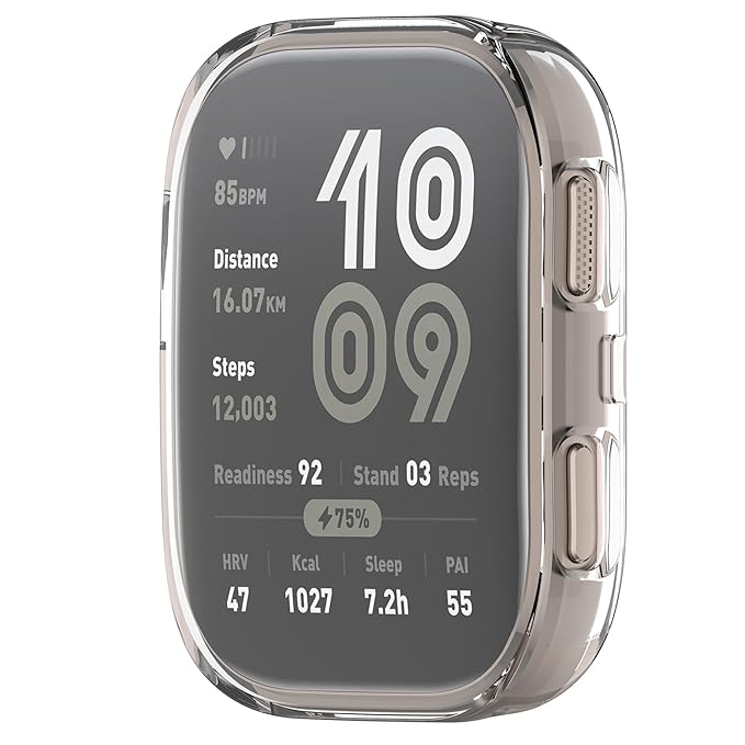 Protective Case Cover Compatible For Amaz fit Bip 6 SmartWatch Full Screen Protector Soft Case HD Clear
