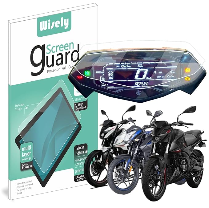 Wisely Premium Screen Guard Protector for New Bajaj Pulsar N150, N160 & N250 Facelift 2024 Motorcycle Digital Meter – 9H Hardness, Anti-Scratch, HD Clear, Full Edge Cover