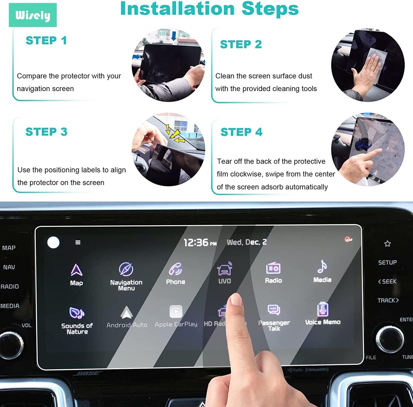 Premium Screen Guard For 9 Inch Android Car Stereo Touch Display Protector Accessories navigation system, Easy Installation Kit, HD Clear