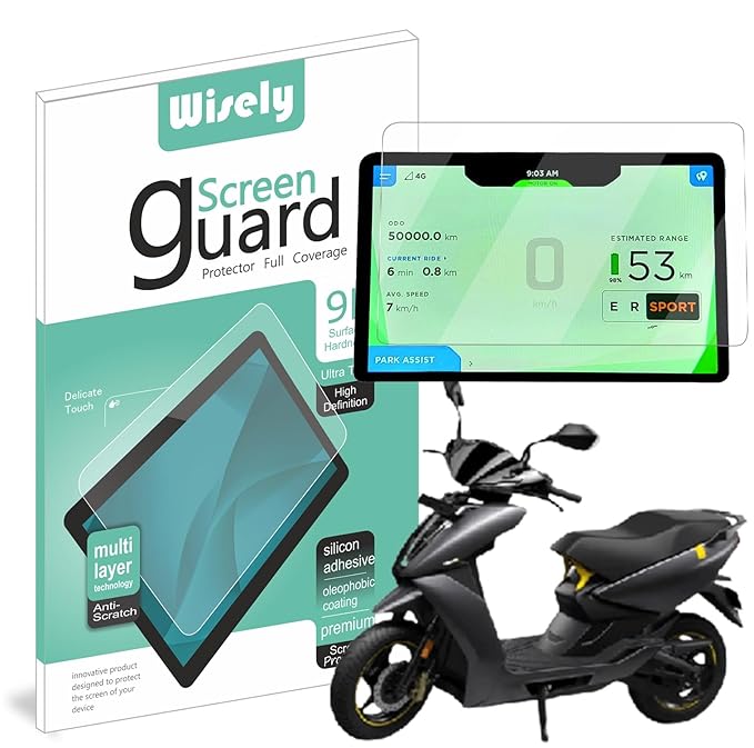 Wisely Premium 7-inch Screen Guard Protector for Ather 450x / 450 Plus Apex Gen 3 EV Scooter – HD Clear, Anti-Scratch Speedometer Display Film with Easy Installation Kit