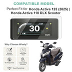 Wisely Premium Screen Guard for Honda Activa 125 (2025) & Activa 110 DLX – Scooter Digital Meter Protector, HD Clear, Scratch Resistant, Easy Installation Kit