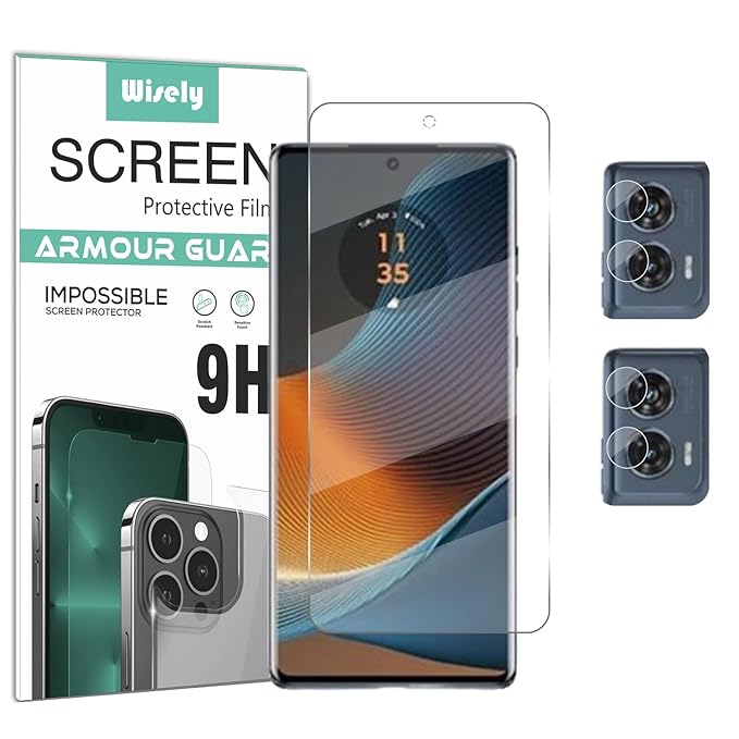 Screen Guard Combo for Motorola Edge 50 Fusion 5G | 2pc Camera Lens Glass + Front Nano Flexible Screen Protector