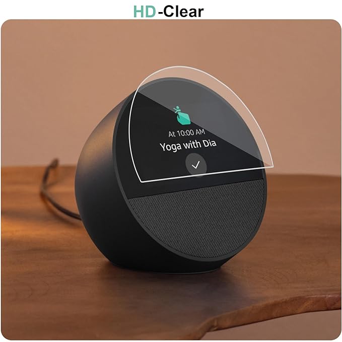 Premium Screen Guard Protector for Echo Spot Alexa Display Easy installation kit, HD Clear, Full Cover