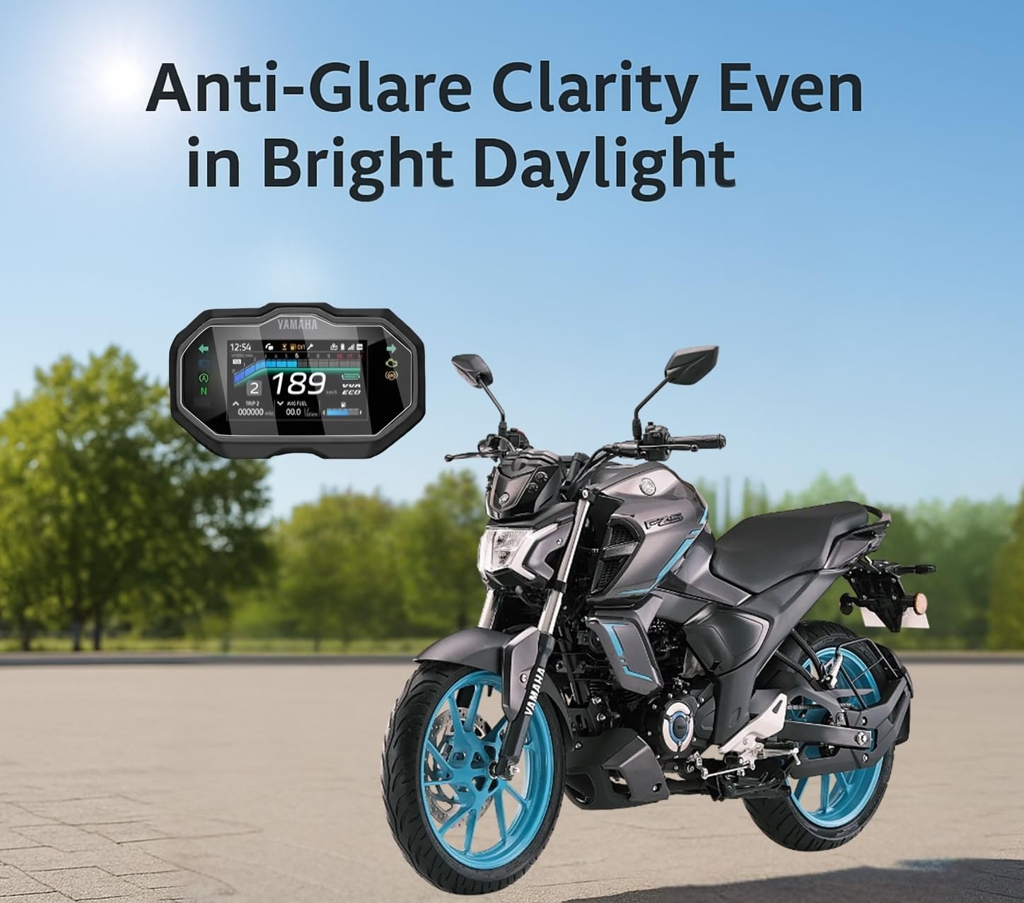 Screen Guard for Yamaha FZ-S Fi Hybrid 2025 TFT Digital Meter – 9H HD Clear, Full Edge-to-Edge Cover