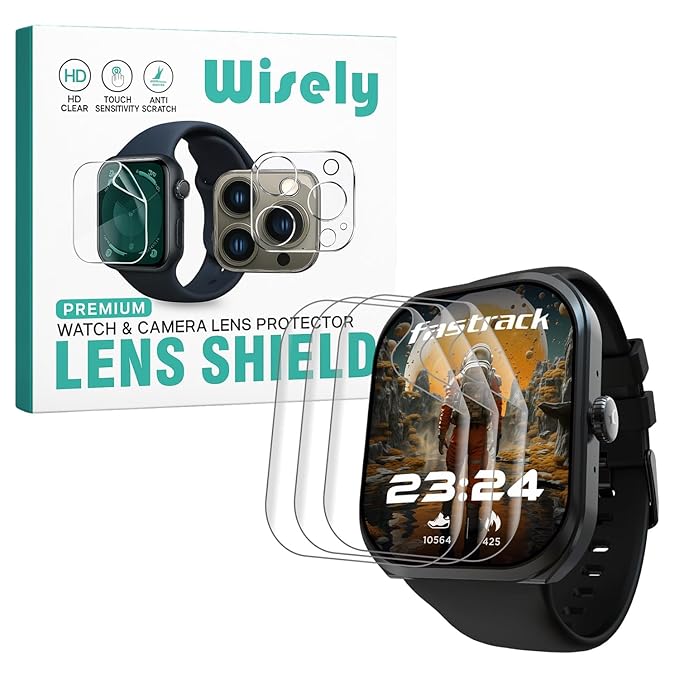 Screen Guard Protector for Fastrack Limitless FS2+ Smartwatch (2.01") – Full Cover, 9H Hardness, Easy Installation