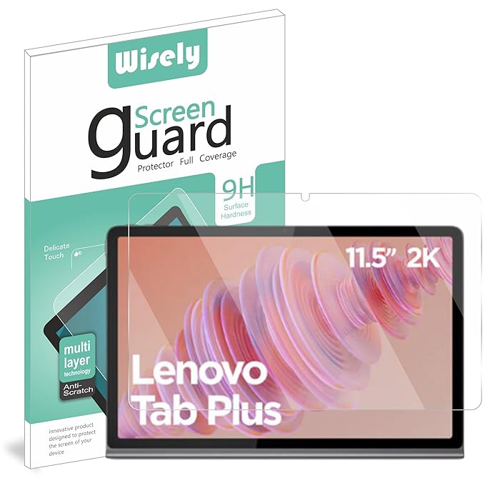 Wisely Premium Screen Protector for Lenovo Tab Plus 11.5" Tablet – Anti-Scratch 9H Glass Guard, HD Clear, Bubble-Free Installation Kit