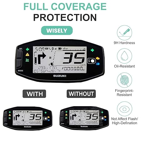Wisely Premium Speedometer Screen Guard for Suzuki Avenis 125 & Burgman Street 125 – Digital Meter Protector, HD Clear, Full Coverage, Easy Installation
