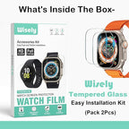 Tempered Glass for Apple Watch Ultra / Ultra 2 (49mm) | Full Cover Edge-to-Edge Screen Protector | 9H Hardness | Pack of 2