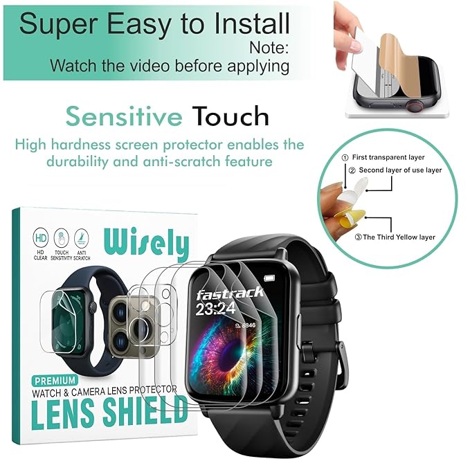 Screen Guard Protector for Fastrack Volt S1 Smartwatch | 1.83 - Pack of 3