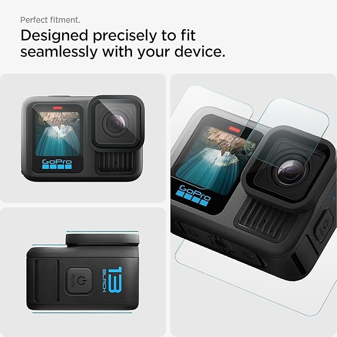 Wisely Tempered Glass for GoPro Hero 13 Action Camera | HD Clear Lens & Screen Protector | Pack of 3