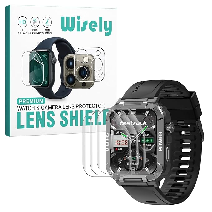 Screen Guard Protector for Fastrack Limitless Valor Smartwatch (1.91") – Full Cover, 9H Hardness, 3pcs