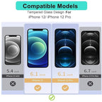 Tempered Glass for Apple iPhone 12 / 12 Pro (6.1-Inch) | 9H Hardness | HD Clear | Anti-Scratch | Easy Installation Kit