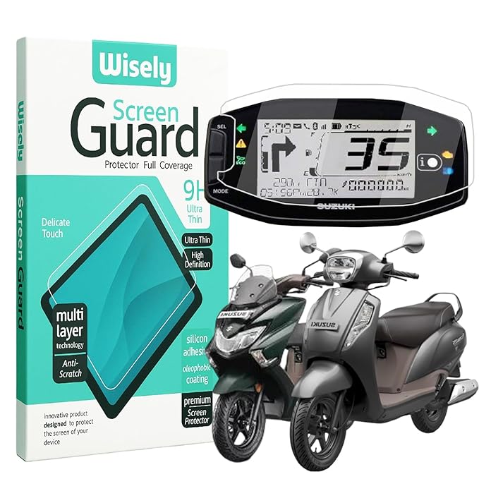 Wisely Premium HD Speedometer Screen Guard for Suzuki Access 125 BS6 Bluetooth Edition – 9H Scratch-Resistant, Full-Cover Protector