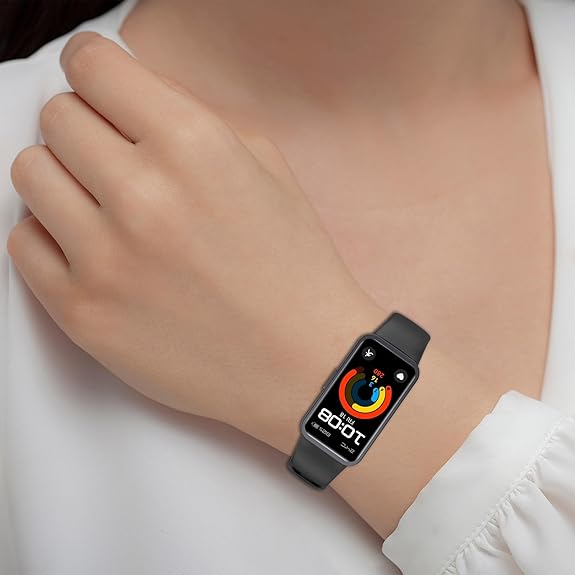 Wisely Adjustable Silicone Replacement Strap for Huawei Band 10/9/8 – Soft, Sporty & Durable