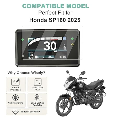 Screen Guard for Honda SP 160 2025 Bike | TFT Display Digital Meter Protector