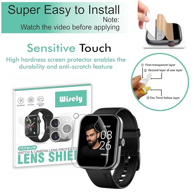Screen Guard Protector for Noise ColorFit Pulse 2 Max Smartwatch (1.85") - Pack of 3