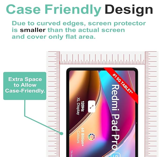 Wisely Premium Full Screen Protector for Redmi Pad Pro 12.1-Inch – 9H Scratch Resistant Tablet Glass Guard, HD Clear, Bubble-Free, Easy Installation Kit