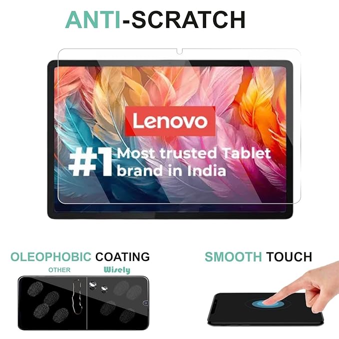 Wisely Premium Screen Protector for Lenovo P12 / Idea Tab Pro 2025 (12.7") Tablet – 9H Tempered Glass, Anti-Scratch, HD Clear, Bubble-Free Installation